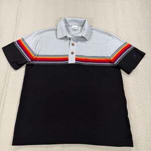 Vintage Wave Brand USA Made Color Block Striped Polo Shirt